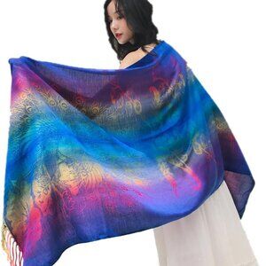 Fashion Women's Silk Scarf Luxury Satin Shawl Wraps